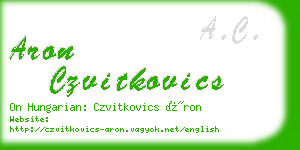 aron czvitkovics business card